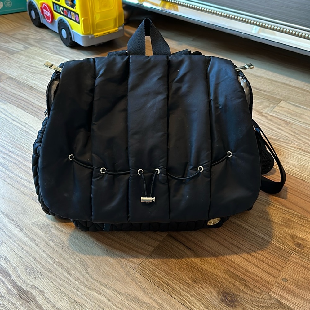 HAPP BRAND black diaper bag- only used a few times